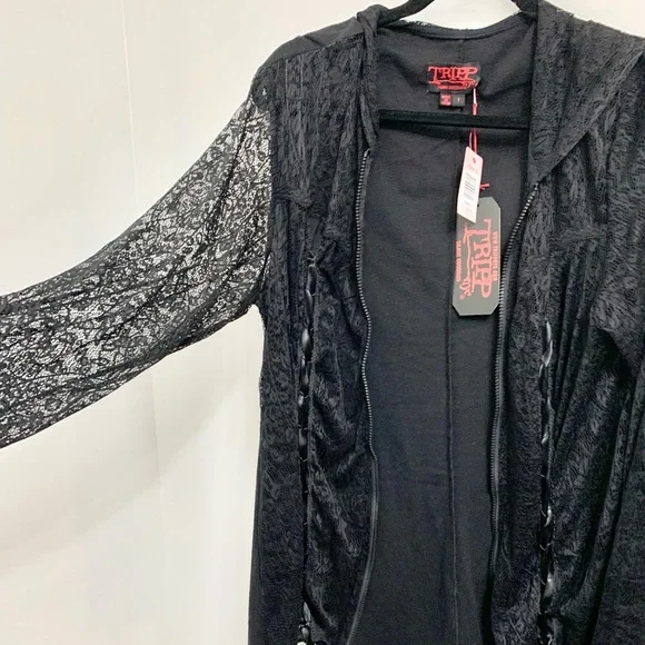 Torrid x Tripp NYC Lace Stretchy Hoodie Jacket - 1X - 14/16 - NEW - Picture 3 of 11